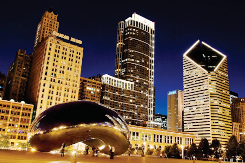 Chicago CC Cloudgate Skyline 
