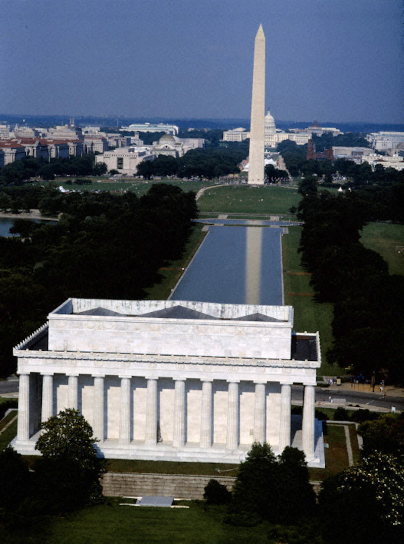 Washington DC Lincoln Memorial Washington Memorial Luftaufnahme