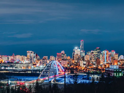 Alberta - Edmonton Skyline Nacht