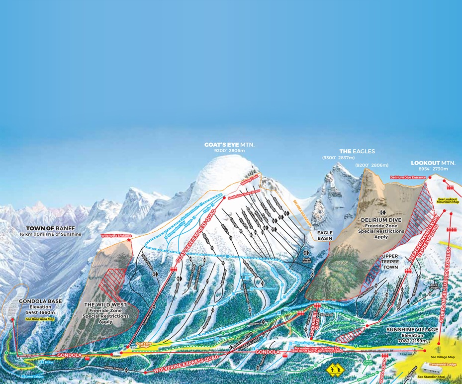 Alberta - Banff - Trail Maps Sunshine Goat Mtnb