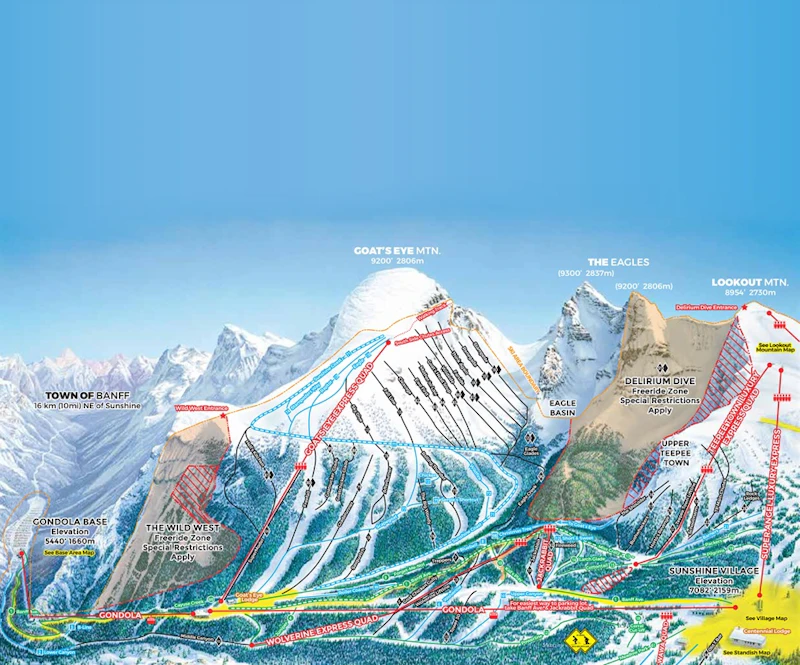 Alberta - Banff - Trail Maps Sunshine Goat Mtnb