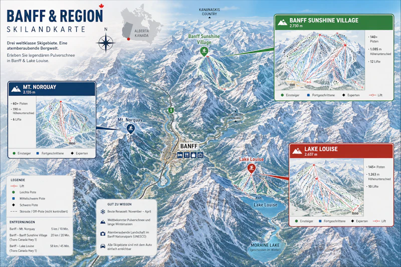 Alberta - Banff - Landkarte Skigebiet