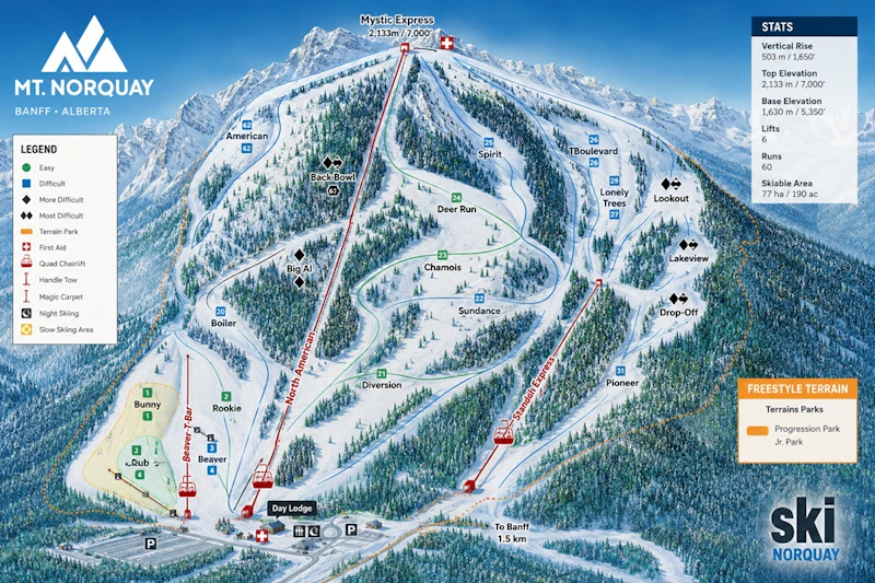Alberta - Banff - Trail Maps Mtn Norquay