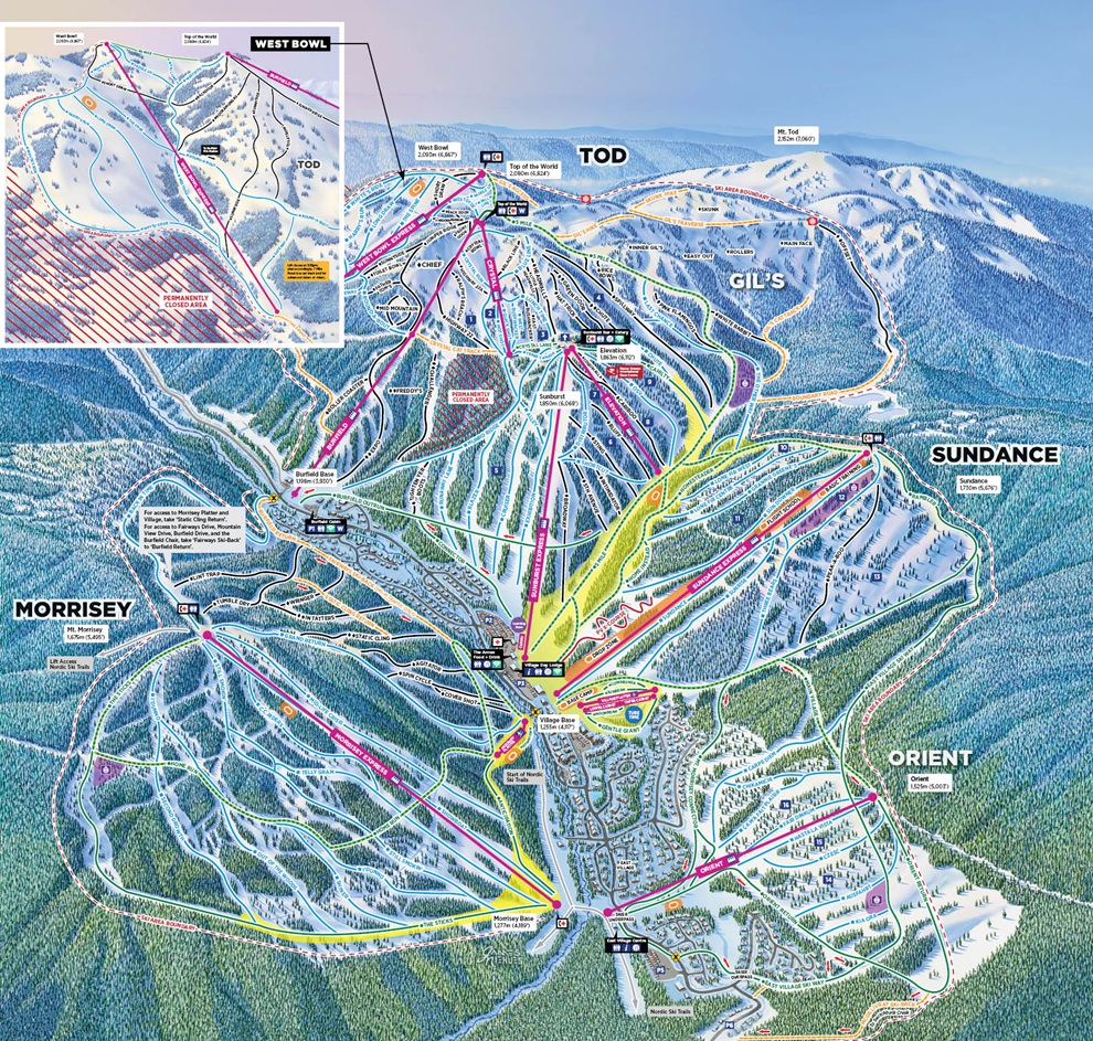 British Columbia - Sun Peaks Skikarte
