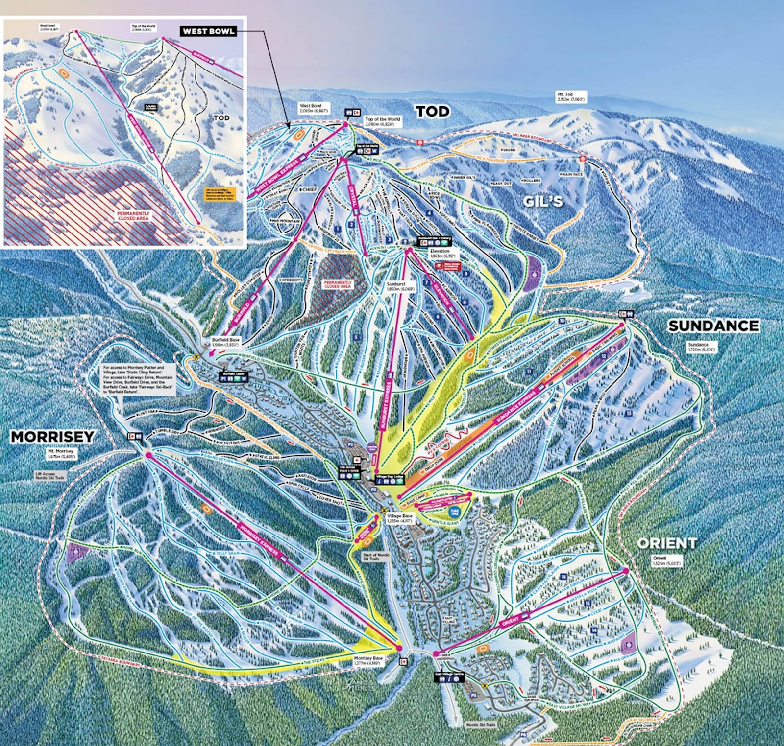 British Columbia - Sun Peaks Skikarte
