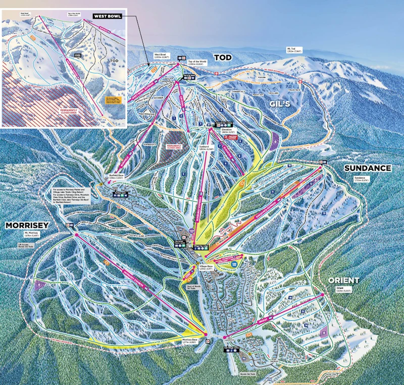 British Columbia - Sun Peaks Skikarte